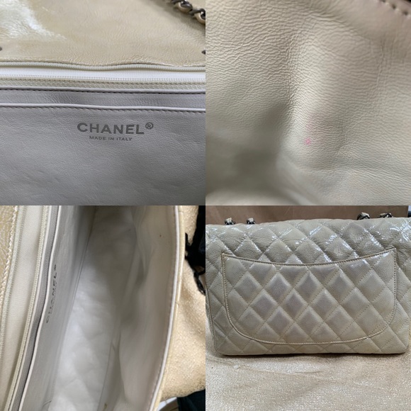 Chanel Crinkled Patent Jumbo SHW Single Flap Bag - Picture 7 of 8